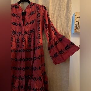 Perfect Summer Pink and Navy Boho Cotton Dress